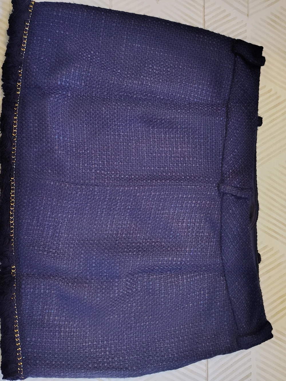 Amanda Uprichard Purple Tweed Mini Skirt with Fringe Trim Xl - Picture 7 of 11